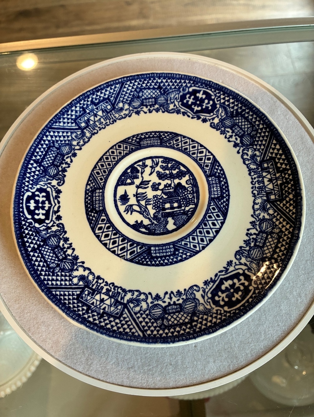 Royal China Willow Ware Blue Saucer Set of 6 Vintage Transferware